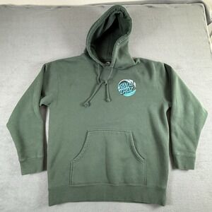SANTA CRUZ Wave Hoodie Green Men's Large Heavy Big Graphic
